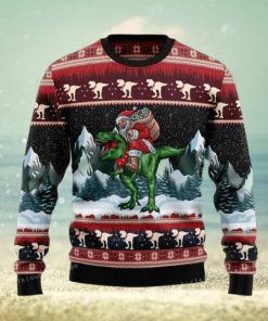 T rex Santa Clause Ugly Sweater Party