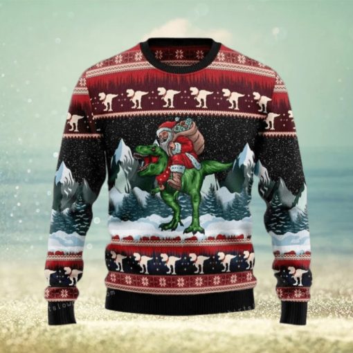 T rex Santa Clause Ugly Sweater Party