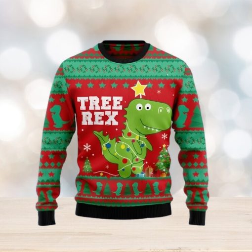 T rex Tree Christmas Family Gift Ugly Christmas Sweater