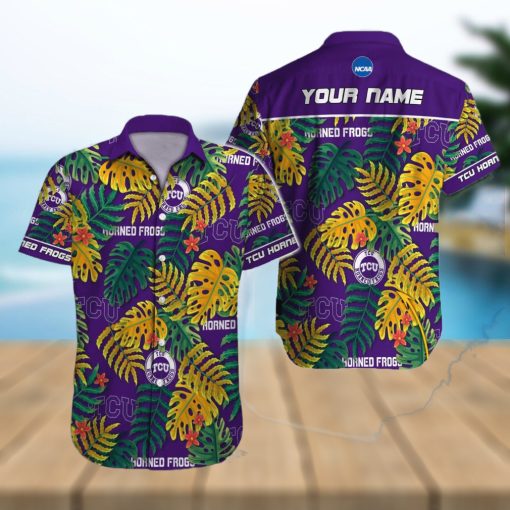 TCU Horned Frogs NCAA Hawaiian Shirt Custom Name Leaf Colors For Men And Women