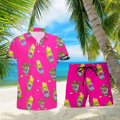 Taco Bell Funy Corn Aloha Hawaiian Shirt And Shorts Summer Gift