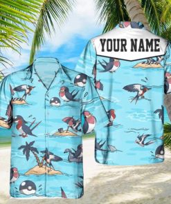 Taillow Pokemon Hawaiian Shirt Custom Name Practical Beach Gift For Daughter