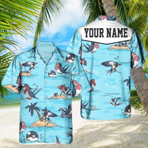 Taillow Pokemon Hawaiian Shirt Custom Name Practical Beach Gift For Daughter