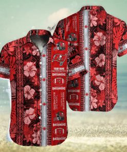 Tampa Bay Buccaneers NFL Hibiscus Pattern 3D Hawaiian Shirt Custom Name Gift For Fans