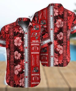 Tampa Bay Buccaneers NFL Hibiscus Pattern 3D Hawaiian Shirt Custom Name Gift For Fans