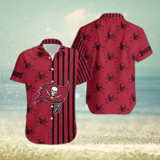 Tampa Bay Buccaneers Stripes and Skull Danger Hawaiian Shirt Gift For Halloween