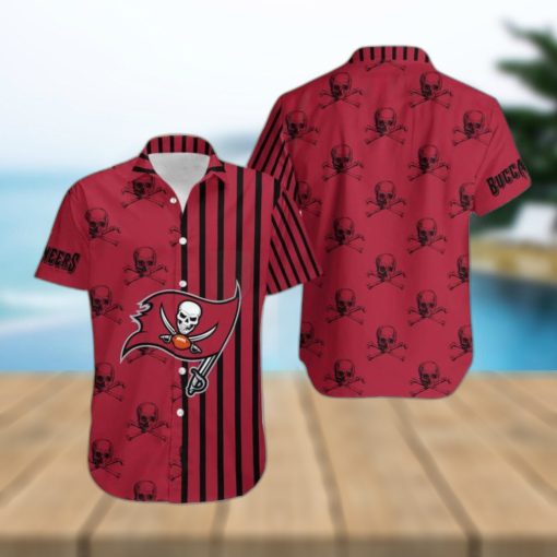 Tampa Bay Buccaneers Stripes and Skull Danger Hawaiian Shirt Gift For Halloween