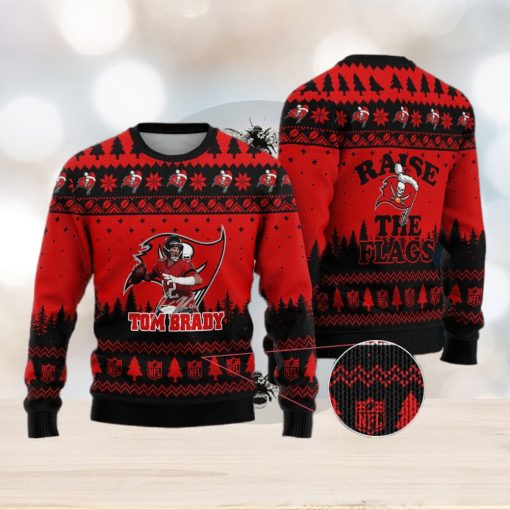 Tampa Bay Buccaneers – Tom Brady #2 Raise The Flags Ugly Christmas Sweater