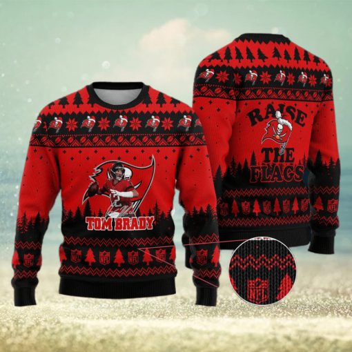 Tampa Bay Buccaneers – Tom Brady #2 Raise The Flags Ugly Christmas Sweater