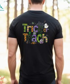 Teacher Halloween Shirt Trick Or Teach Doodle Letters Hoodie Classic