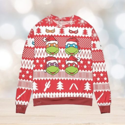 Teenage Mutant Ninja Turtles Pine Tree And Stars Womens Ugly Sweater