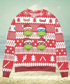 Teenage Mutant Ninja Turtles Pine Tree And Stars Womens Ugly Sweater