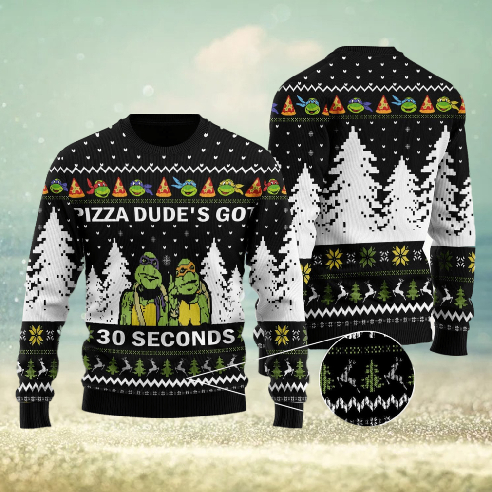 Pizza Dude's Got 30 Seconds Christmas Sweater  Ninja Turtles Ugly Christmas  Sweater For Men Women - Funny Ugly Christmas Sweater