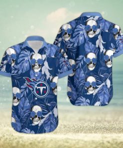 Tennessee Titans Coconut Leaves Skull With Rose Eyes Hawaiian Shirt Gift For Halloween