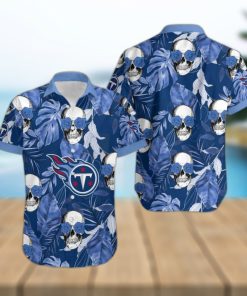 Tennessee Titans Coconut Leaves Skull With Rose Eyes Hawaiian Shirt Gift For Halloween