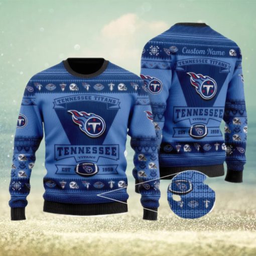 Tennessee Titans Logo Custom Name For Football Fans Ugly Christmas Sweater Christmas Gift