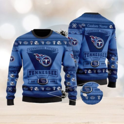 Tennessee Titans Logo Custom Name For Football Fans Ugly Christmas Sweater Christmas Gift