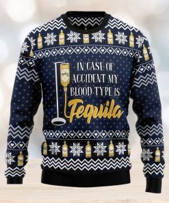 Tequila My Blood Type Ugly Christmas Sweater Thankgiving Gift Men Women