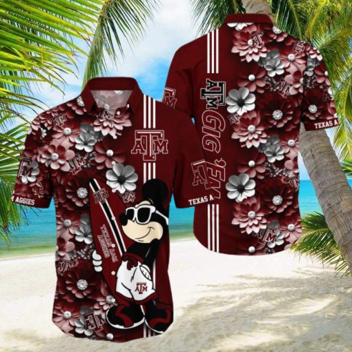 Texas A ampM Aggies Aloha Mick Pattern Hawaiian Shirt For Fans