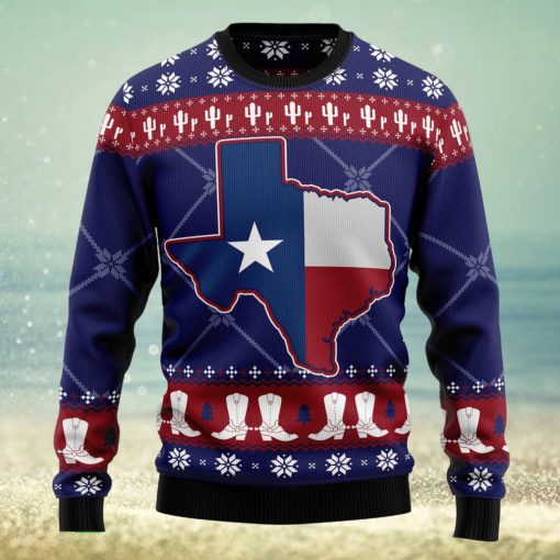 Texas Map Symbols Pattern Ugly Christmas Sweater Thankgiving Gift Men Women