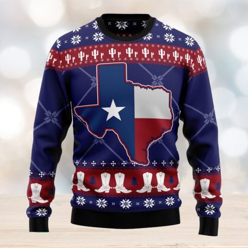 Texas Map Symbols Pattern Ugly Christmas Sweater Thankgiving Gift Men Women