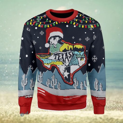 Texas Map Ugly Christmas Sweater Xmas Gift Men And Women Christmas Sweater