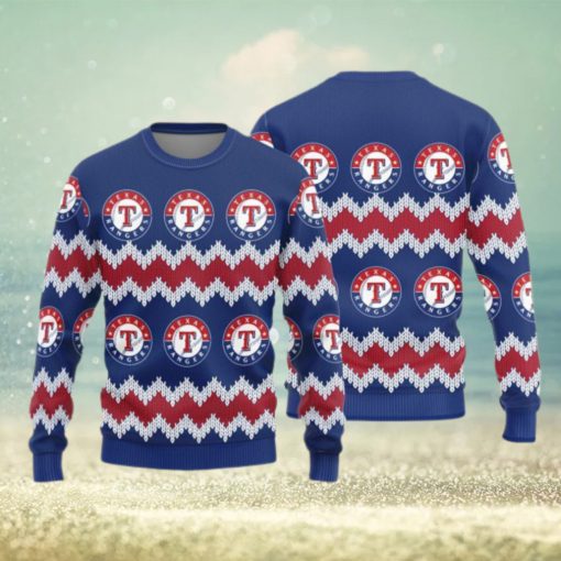 Texas Rangers Logo Knitted Pattern Ugly Christmas SweaterTexas Rangers Logo Knitted Pattern Ugly Christmas Sweater