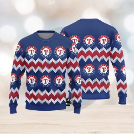 Texas Rangers Logo Knitted Pattern Ugly Christmas SweaterTexas Rangers Logo Knitted Pattern Ugly Christmas Sweater