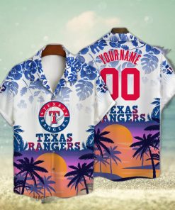 Texas Rangers Major League Baseball Custom Name And Number 3D Print Hawaiian Shirt Sport Fans