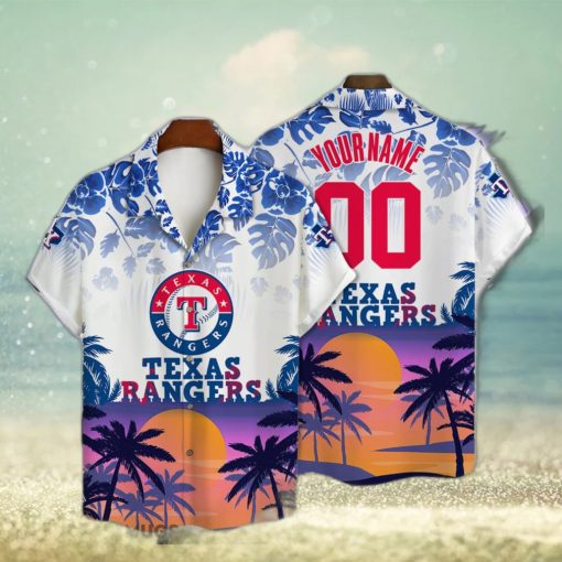 Texas Rangers Major League Baseball Custom Name And Number 3D Print Hawaiian Shirt Sport Fans