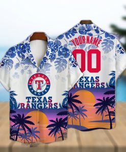 Texas Rangers Major League Baseball Custom Name And Number 3D Print Hawaiian Shirt Sport Fans