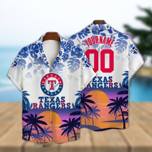 Texas Rangers Major League Baseball Custom Name And Number 3D Print Hawaiian Shirt Sport Fans