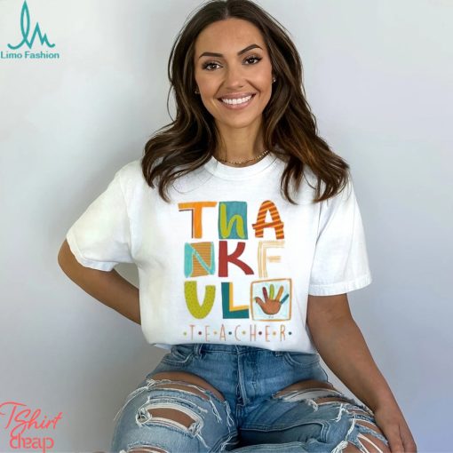 Thankful Teacher Tee, Teacher Thanksgiving Shirt, Cute Turkey Teacher Shirt, Thanksgiving Gifts For Teacher Merch