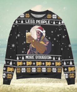 Thanos Less People More Bourbon Snowflake Womens Ugly Sweater