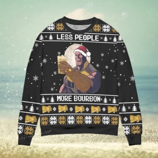 Thanos Less People More Bourbon Snowflake Womens Ugly Sweater