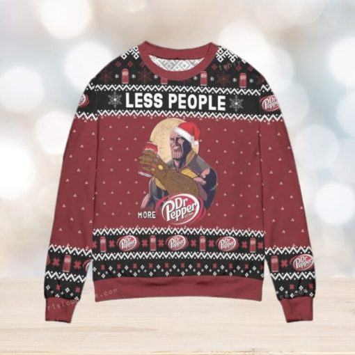 Thanos Less People More Dr. Pepper Snowflake Ugly Christmas Sweater