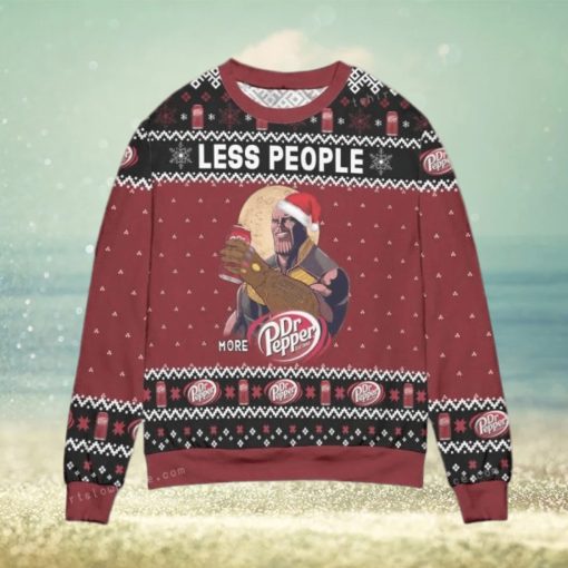 Thanos Less People More Dr. Pepper Snowflake Ugly Christmas Sweater