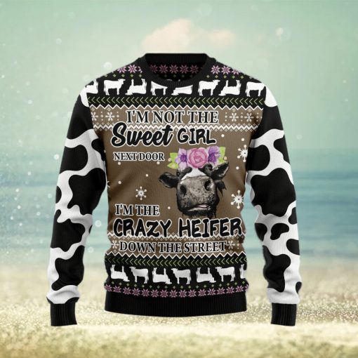 The Crazy Heifer Ugly Christmas Sweater Gift Men Women