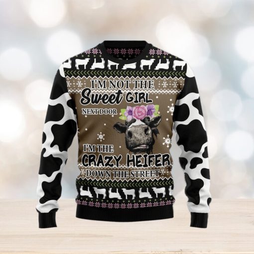 The Crazy Heifer Ugly Christmas Sweater Gift Men Women