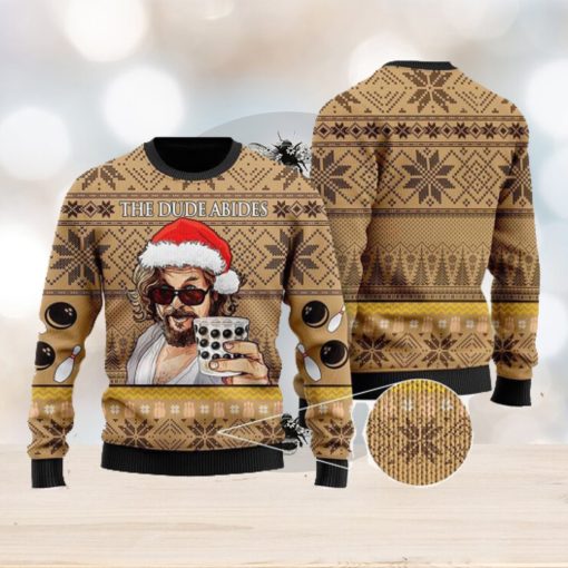 The Dude Abises The Big Lebowski Ugly Sweater Christmas Big Lebowski Wool Ugly Christmas Sweater