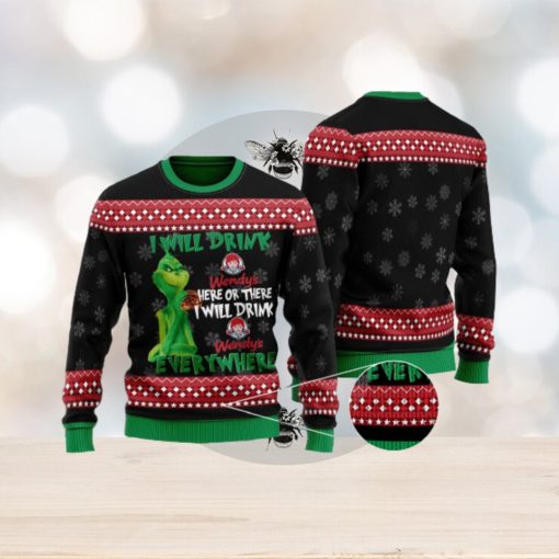 The Grinch I Will Drink Here Or There Ugly Xmas Christmas Sweater Christmas Gift