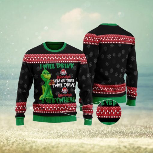 The Grinch I Will Drink Here Or There Ugly Xmas Christmas Sweater Christmas Gift