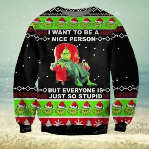 The Grinch – I Want To Be A Nice Person Christmas Ugly Sweater Party