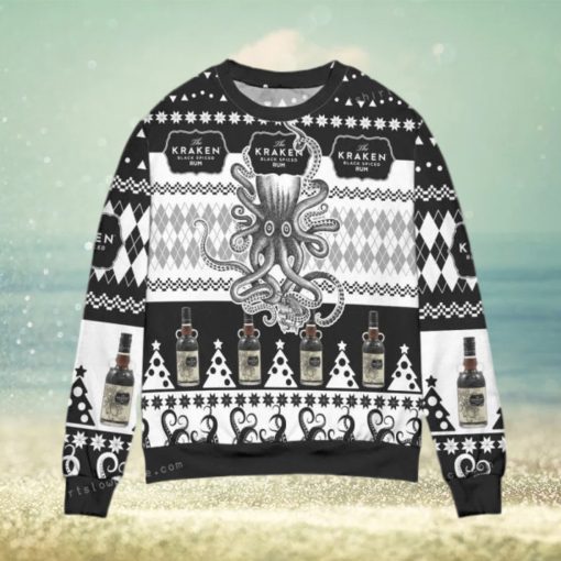 The Kraken Spiced Rum Argyle Christmas Ugly Sweater Mens