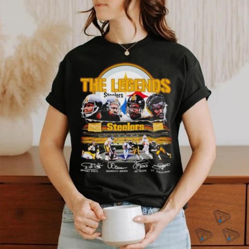 The Legends Pittsburgh Steelers Dwight White Dermontti Dawson Joe Greene signatures shirt