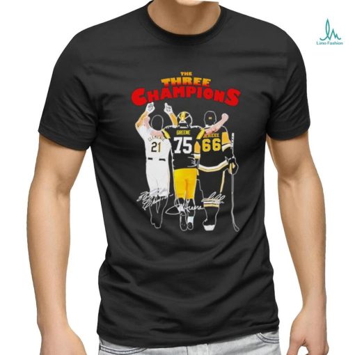 The Three Champions Roberto Clemente Kevin Greene and Mario Lemieux shirt