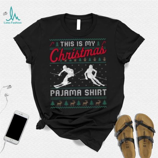 This Is My Christmas Pajama Skiing Ugly Sweater Funny