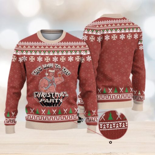 This Way To The Christmas Party He Man Christmas Ugly Sweater He Man Christmas Sweater