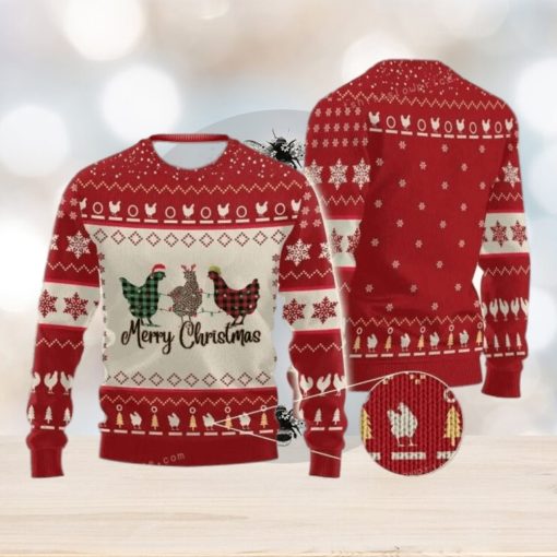 Three Chicken Christmas Ugly Sweater Christmas Party