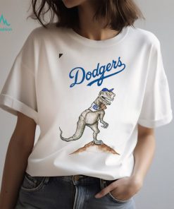 Toddler Los Angeles Dodgers Tiny Turnip White Black TT Rex Raglan 3 4  Sleeve T Shirt - Limotees